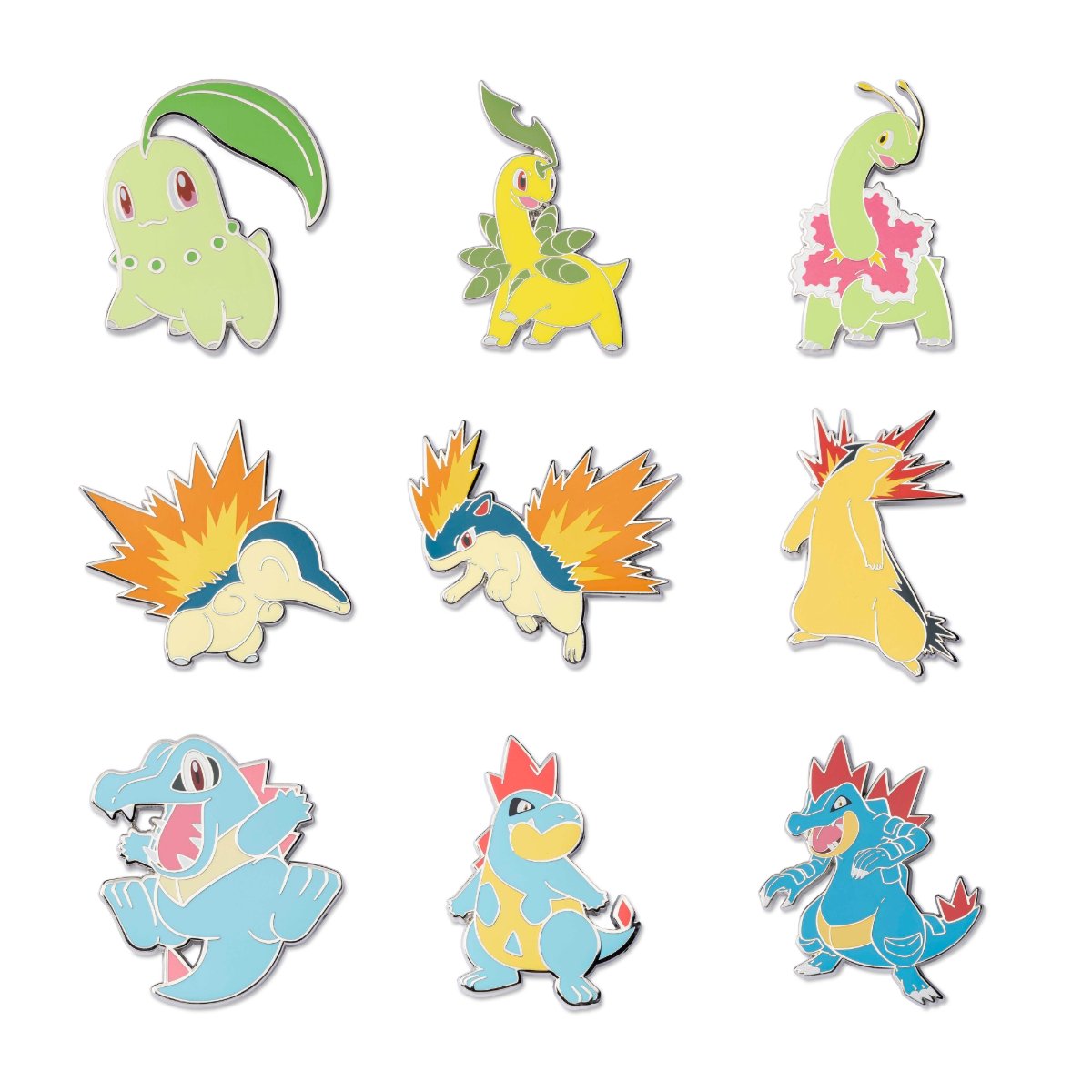 pokemonpin's tweet image. #News

Pokemon Center's big release is here -- This time they released 47 products! Here are the 25 original individual pins featuring Chikorita, Cyndaquil and more. 
Note: Last release PC ended at Dewgong, it seems like they skipped many Pokemons this time!

#pokemon #pokemonpin