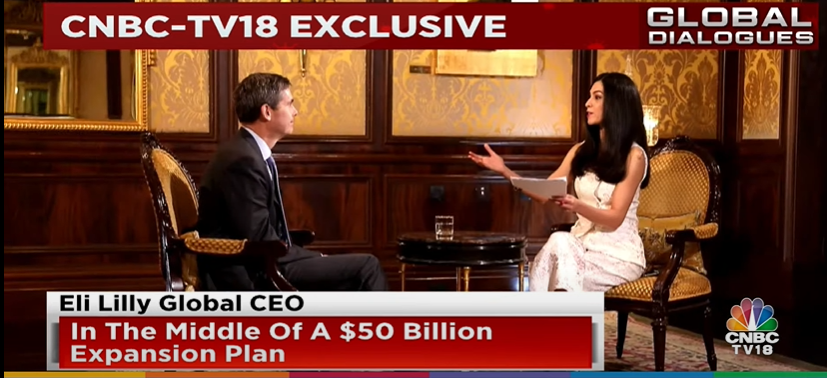 CNBCTV18News's tweet photo. #CNBCTV18Exclusive | @EliLillyandCo is gearing up for a breakthrough in #diabetes and #obesity treatment with its upcoming oral GLP-1 drug, #orforglipron.
In an exclusive conversation with @ShereenBhan, global CEO #DavidRicks says crucial data on the drug’s effectiveness will be available in the coming weeks, and if successful, this could provide a more accessible alternative to injectable treatments like #Mounjaro
#GlobalDialogues #EliLilly
Read: https://t.co/W2gO6gldtk