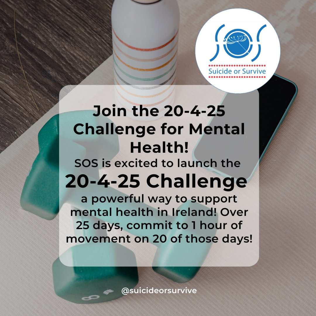 Join the 20-4-25 Challenge for Mental Health!

Ready to take on the challenge? Sign up today and move for a cause!

Sign up here: tinyurl.com/20-4-25challen…