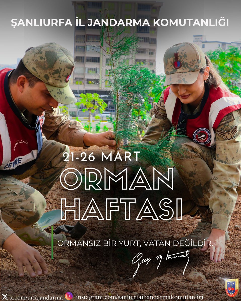 #jandarma
#ormanhaftası
<a href="/jandarma/">T.C. Jandarma Gn. K</a> 
<a href="/TC_icisleri/">T.C. İçişleri Bakanlığı</a>