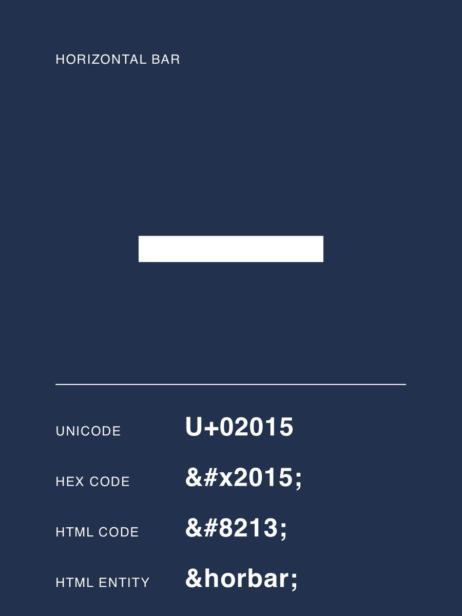 matthewcpaul's tweet image. Did you know there’s an appropriate, unique dash glyph to use when citing an author of a quote?
Well now you do! It’s called a Horizontal Bar (―)
And check out all of these other dash types!
↳ toptal.com/designers/html…
↳ english.stackexchange.com/questions/2860…