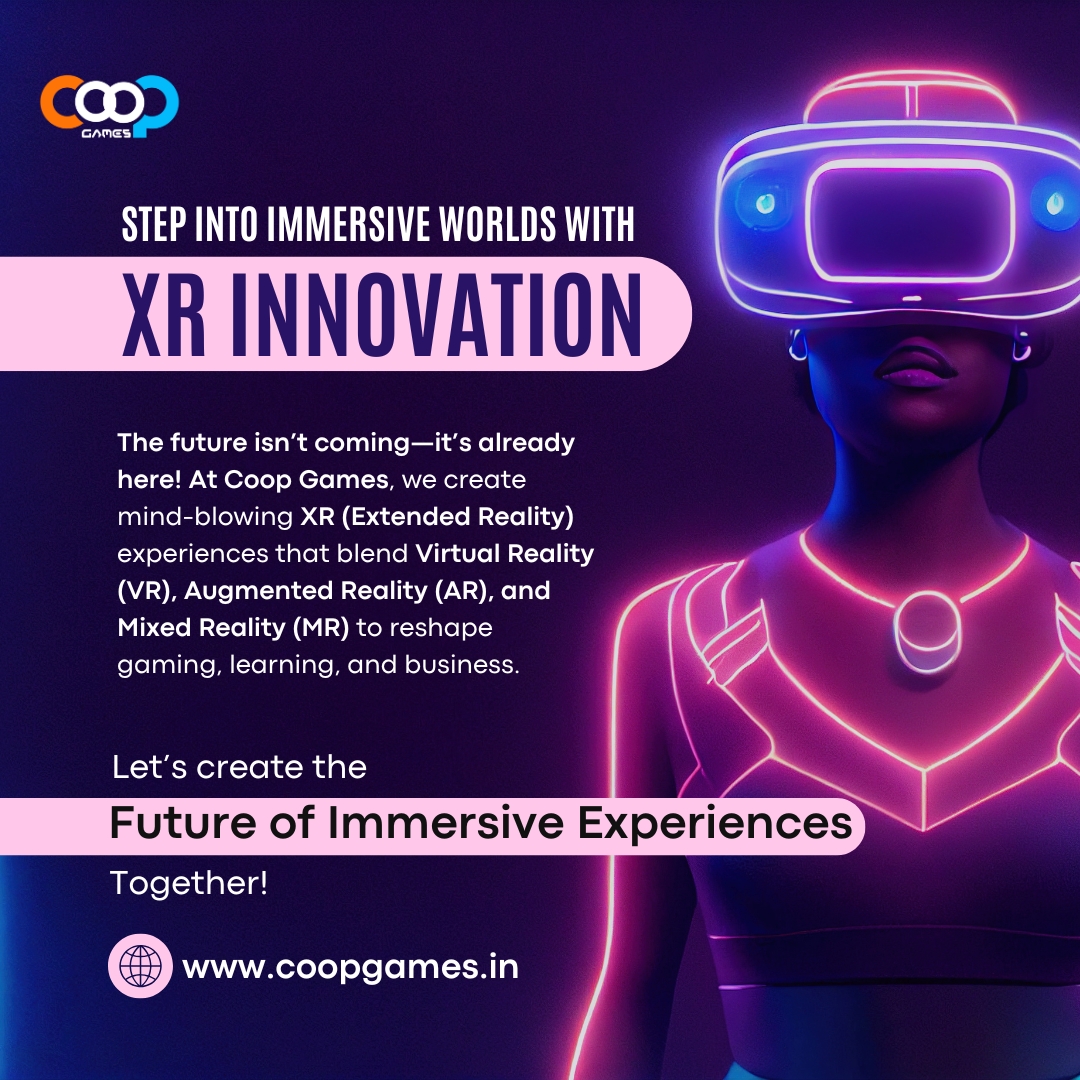 CoopGames_Dev's tweet image. &quot;Step into the future with XR! 🚀 From immersive gaming to next-gen training, experience a world beyond reality. #ExtendedReality #XRTech #AR #VR #MR #Metaverse #ImmersiveTech #FutureOfWork #GamingInnovation #VirtualWorld #TechTrends #AI #NextGenGaming #XRRevolution