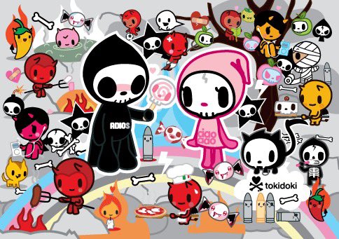 0bscureOTD's tweet photo. Today’s obscure characters are adios and ciao ciao from tokidoki!
Adios spent 500 years in fire & brimstone before the Devil found out his good nature & kicked him out of Hell.He was too mischievous for Heaven, and was condemned to live on earthwith his girlfriend and their cat https://t.co/qh0YFcg9H2