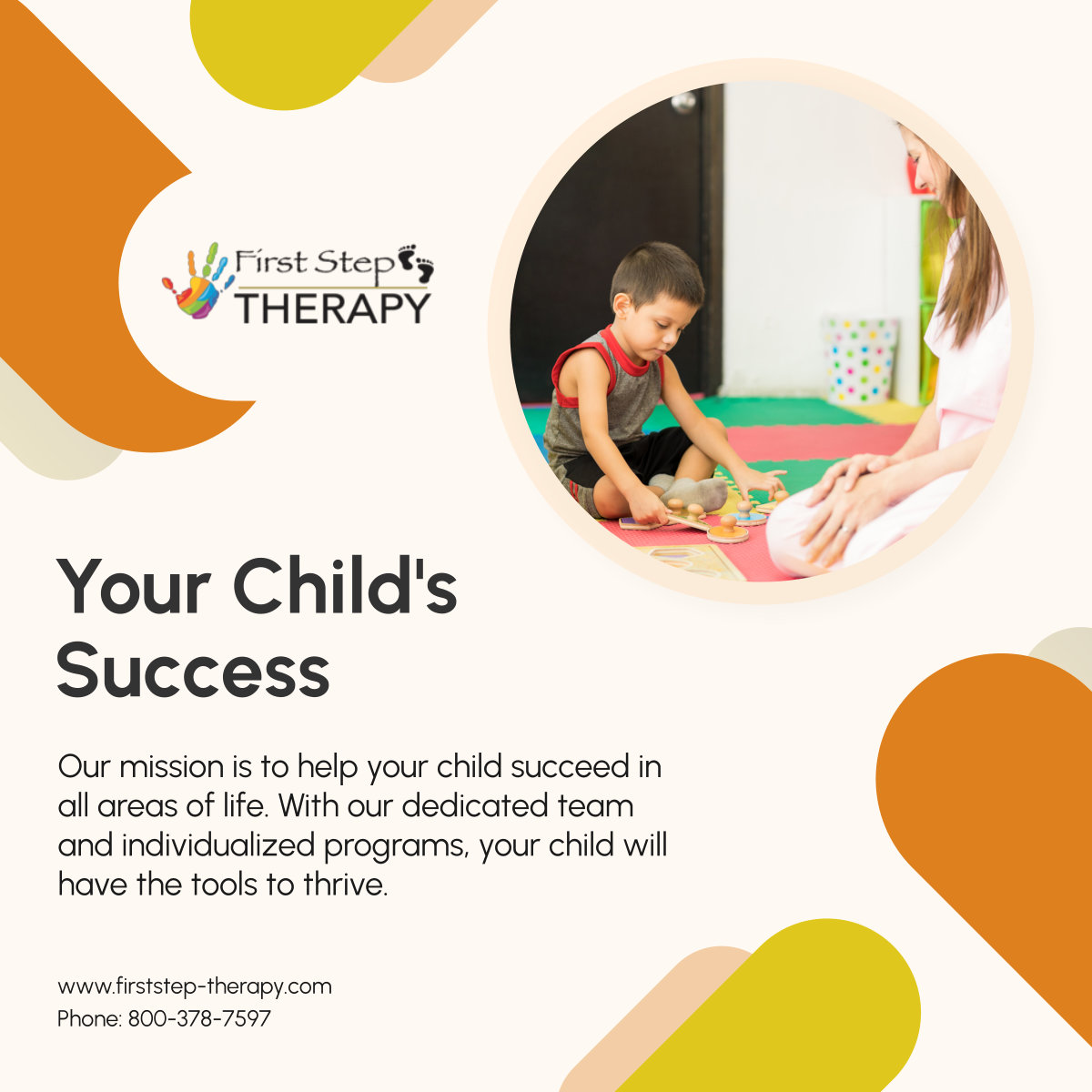 FirstStepTLLC's tweet photo. Our goal is to ensure every child we work with receives the best care possible. We focus on personalized therapy to help children reach their fullest potential. Get in touch with us today! 

#OrangeCityFL #PediatricTherapyClinic #TherapySupport https://t.co/p7pDQKPvfh