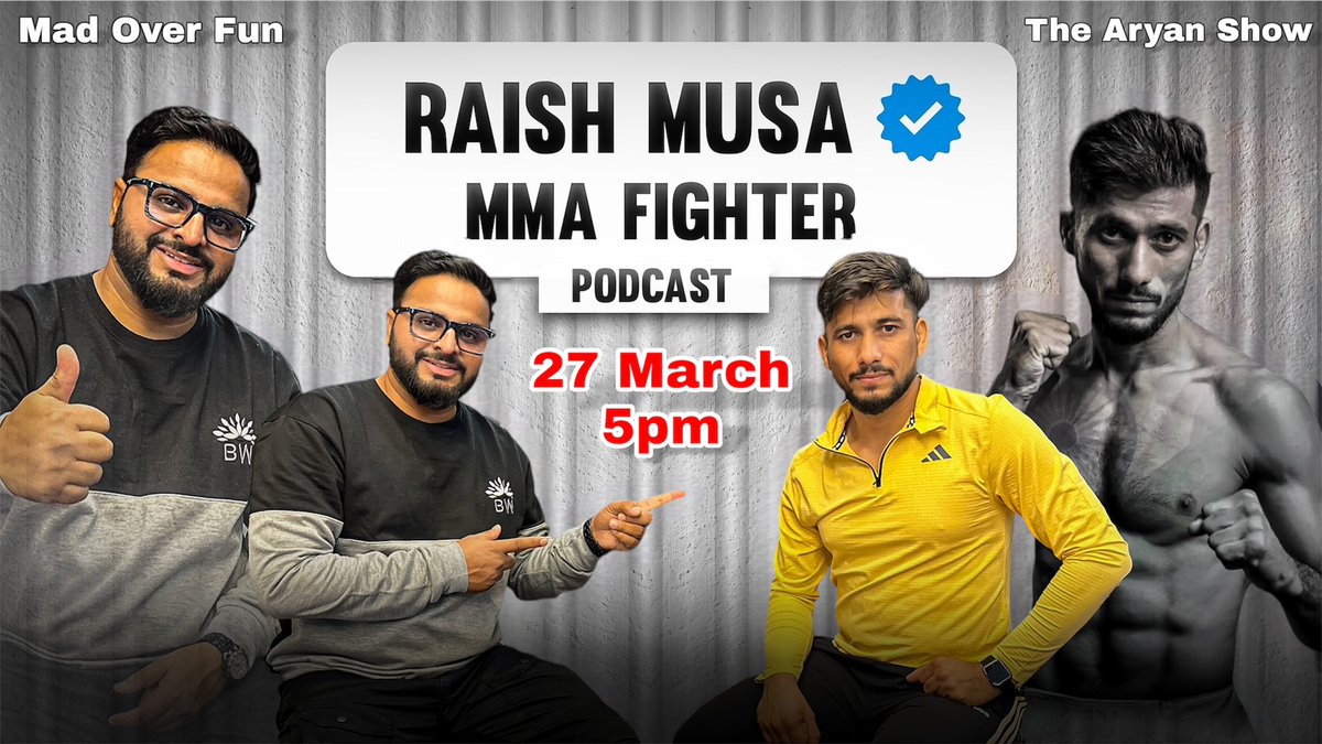 Watch Out The Fresh Podcast With One N Only Musa Raish | The Hunter | Mma Fighter On Youtube Channel <a href="/mad_fun/">Mad Over Fun</a>   Mad Over Fun. 
27 March 5pm Onwards. Thank you.