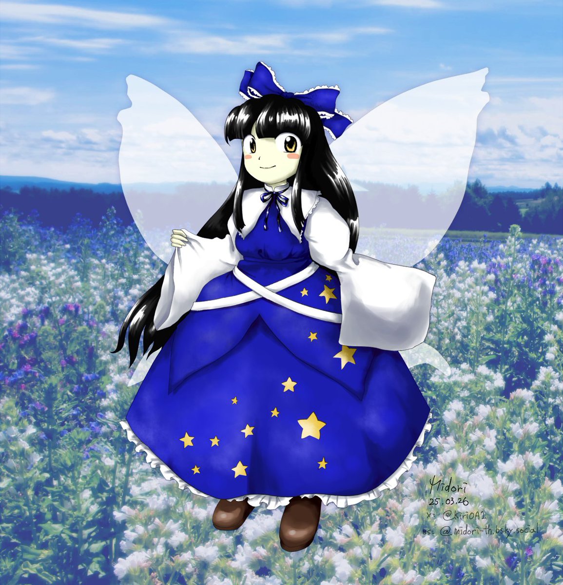 スターサファイア 風神録の立ち絵風…？ #ZUN絵風