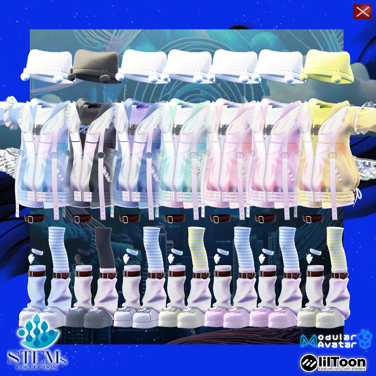 こんばんは！
STEMs.COLLECTIONです！🌿

【エンティカノイラ-Entica_Noira-】
を金曜28 18:00に発売します🌿

サブカルな天使界隈にパンクな雰囲気もあわせ
魔法少女なマスコットに勧誘されそう…!をイメージ!
プレゼント企画もありますのでお楽しみに✨
#STEMsCOLLECTION #VRChat #booth #booth_pm