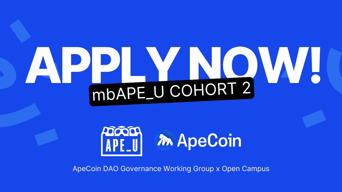 🔊🔊 #mbAPE_U is coming back with Cohort 2!

If you’re a service provider in the Made by Apes ecosystem, this is your chance to level up!

🎓 Running a marketing, design, or manufacturing business?

🎓 Looking for strategies to scale and grow your MBA venture?

🎓 Ready to learn