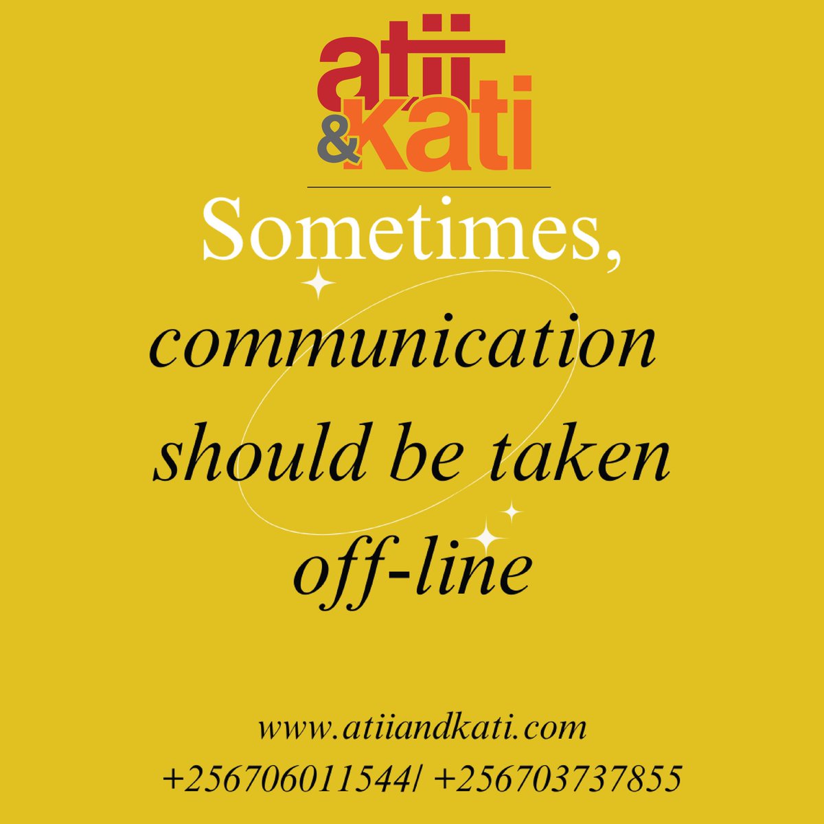 #Didyouknow that sometimes communication is best done offline through one on one stakeholder engagements?

Call +256703737855 or +256706011544 
atiiandkati.com