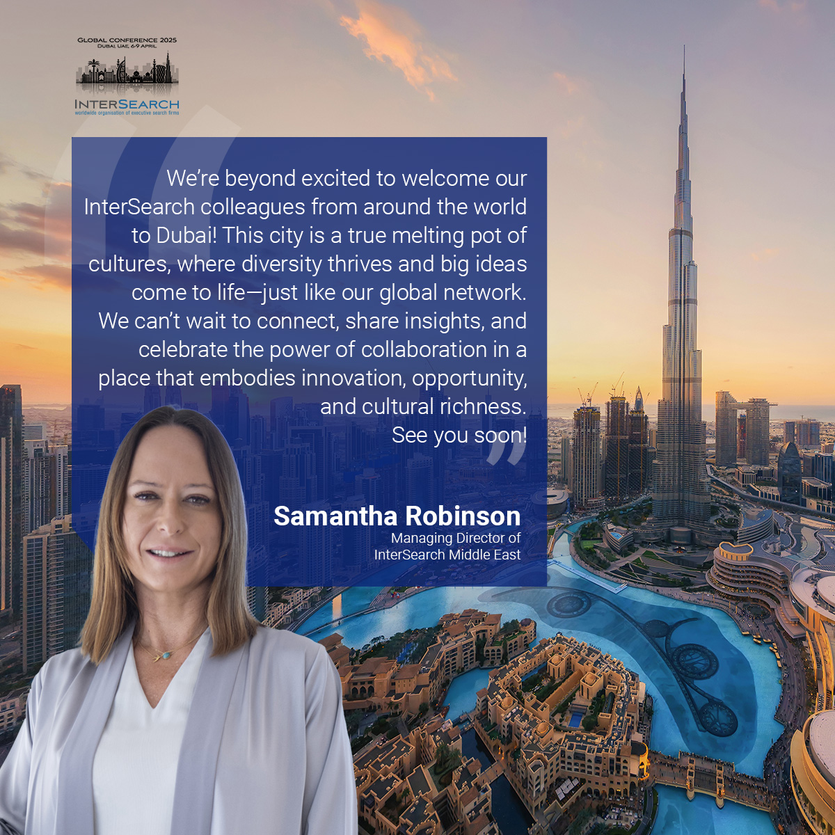 InterSearch_ORG's tweet image. 🌍 Dubai, here we come! The InterSearch Worldwide Global Conference 2025 is set for April 6-9, hosted by InterSearch Middle East. In-person connections drive innovation, collaboration &amp;amp; growth—this is where our global network thrives! #Dubai2025 #InterSearch