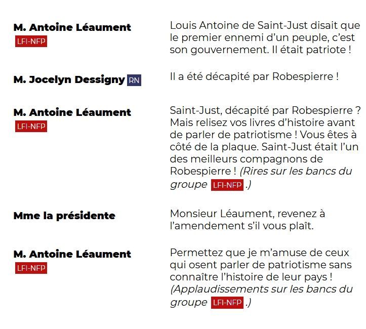 OutOfContext_AN's tweet image. Il a voulu prendre Léaument sur le terrain de la révolution le fou #DirectAN @ALeaument