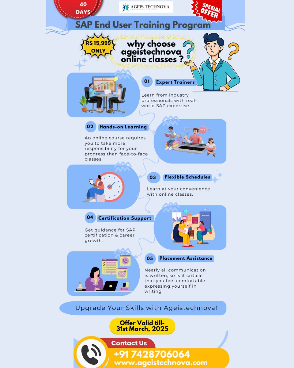 Ageistechn42330's tweet image. SAP End User Training Program – Limited Time Offer! 
📞 Call: +91 7428706064
🌐 Visit: ageistechnova.com/register/
#SAPTraining #EndUserTraining #SAPSkills #CareerGrowth #LearnSAP #SAPCareer #SAPCertification #ITTraining #SkillDevelopment #OnlineLearning #AgeisTechnova