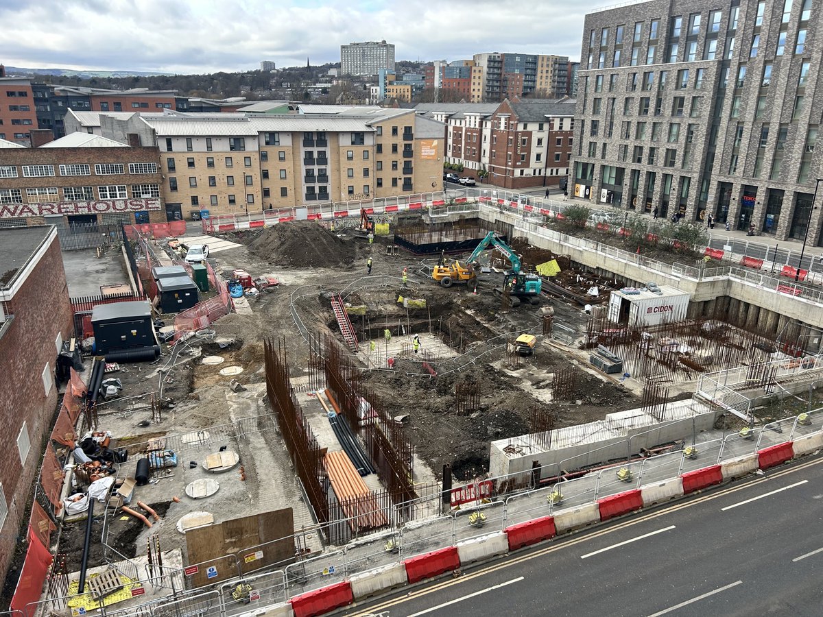 Ground works continue at the Wellington St. tower #sheffieldissuper p.c. KUVAWSK