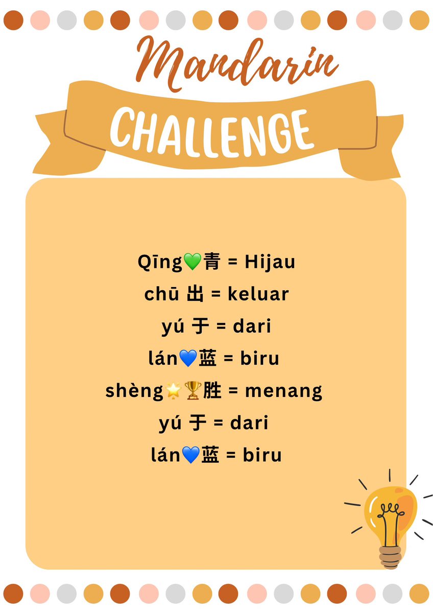 IffahLaoshi's tweet image. Qīng💚青 = Hijau
chū 出 = keluar
yú 于 = dari
lán💙蓝 = biru 
shèng🌟🏆胜 = menang 
yú 于 = dari 
lán💙蓝 = biru

#ChineseProverb
#LiveClassLearning
#MasterLaoshiKentLaoshi
#Mandarin