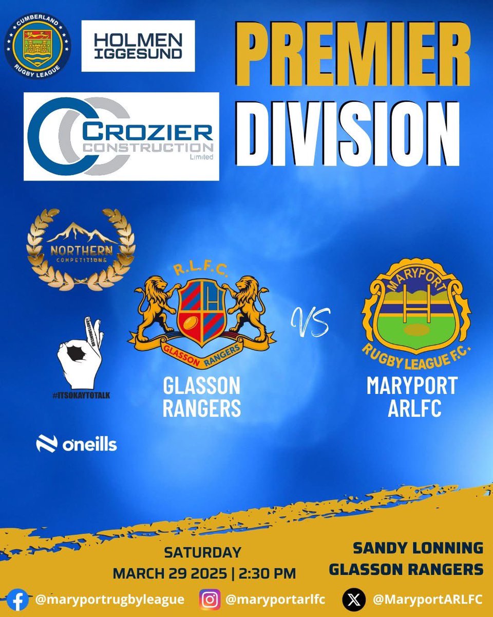 Maryport ARLFC (@maryportarlfc) on Twitter photo This weeks Open Age fixtures <a href="/EgremontR/">Egremont Rangers</a> Glasson Rangers
Great to see us field a second team in an official fixture for the first time in over 10 years
<a href="/13proamrl/">13 Pro-Am Community RL</a> <a href="/WorkingtonTown/">Workington Town</a> <a href="/bbccumbriasport/">BBC Sport Cumbria</a> <a href="/RlCumbria55291/">Cumbria RL News</a> <a href="/CumbriaCrack/">Cumbria Crack</a> <a href="/timesandstar/">Times & Star</a> <a href="/thecumbriaguide/">The Cumbria Guide</a> This weeks Open Age fixtures <a href="/EgremontR/">Egremont Rangers</a> Glasson Rangers
Great to see us field a second team in an official fixture for the first time in over 10 years
<a href="/13proamrl/">13 Pro-Am Community RL</a> <a href="/WorkingtonTown/">Workington Town</a> <a href="/bbccumbriasport/">BBC Sport Cumbria</a> <a href="/RlCumbria55291/">Cumbria RL News</a> <a href="/CumbriaCrack/">Cumbria Crack</a> <a href="/timesandstar/">Times & Star</a> <a href="/thecumbriaguide/">The Cumbria Guide</a>