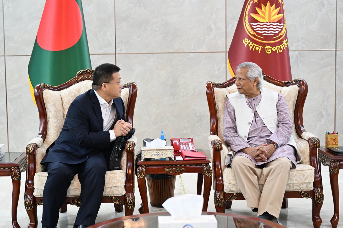 ChiefAdviserGoB's tweet photo. Chief Adviser Professor Muhammad Yunus departed for China for a four-day visit by a special China Southern flight at 1:00pm on Wednesday. https://t.co/Br899nfWrp
