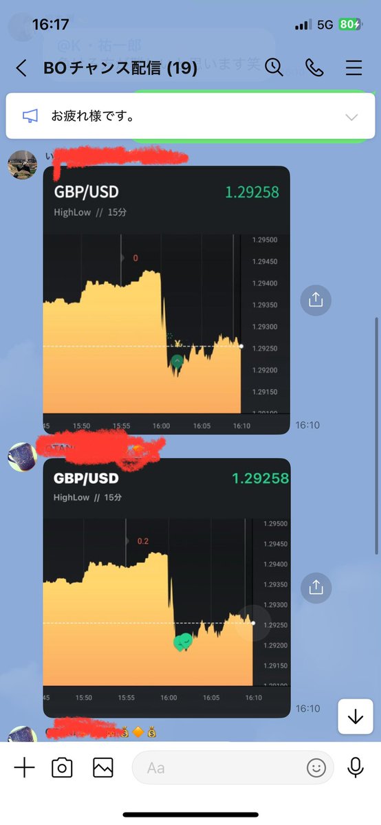 今日もバイナリー好調！
てか勝率9割くらいのシグナルだけにしたから何も考えずにエントリーして勝てるw
来月には自動化する予定だからやりたい人は連絡ください😁