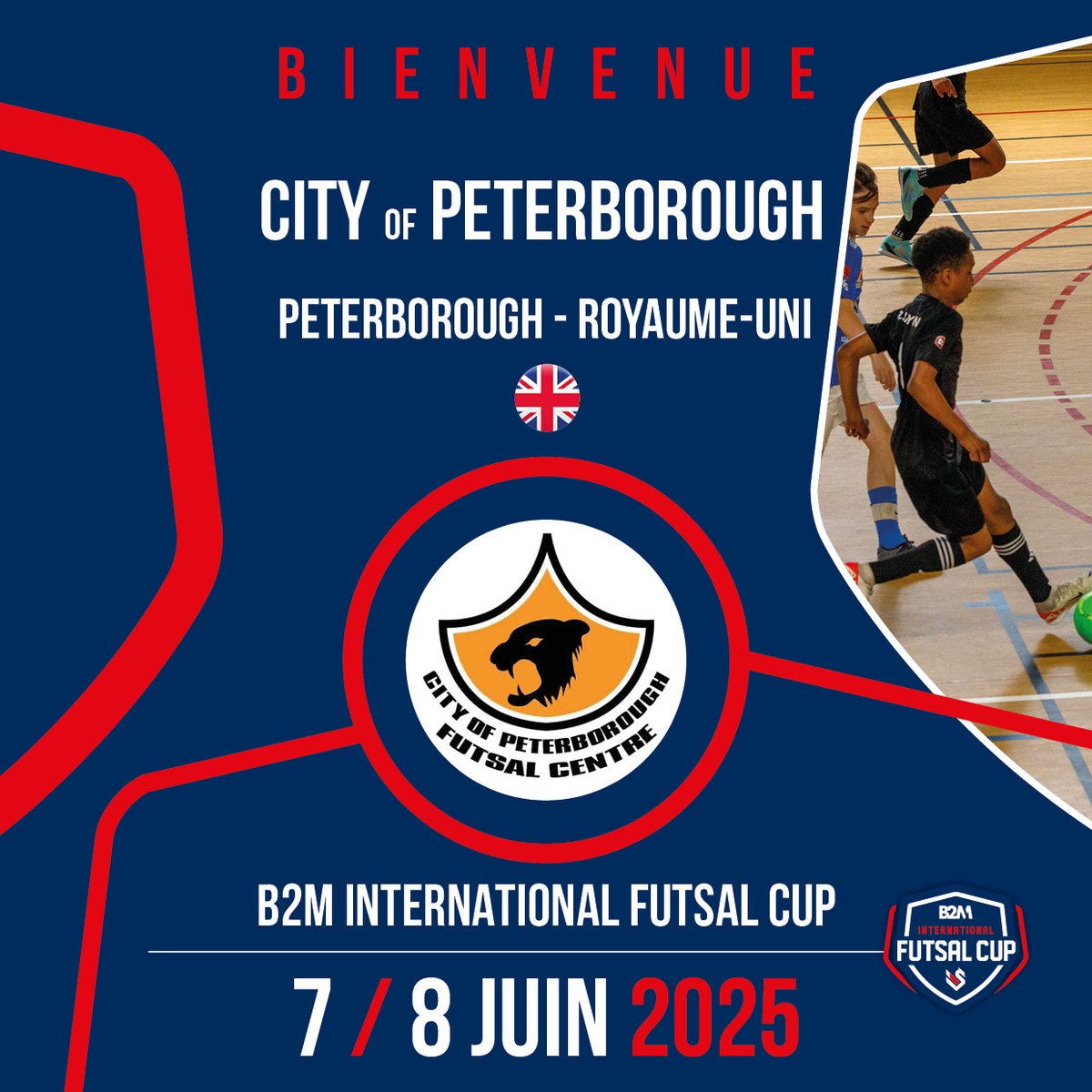 b2mfutsal's tweet photo. 📢 La B2M International Futsal Cup revient les 7 &amp; 8 juin 2025 !
On accueille pour la 1ère fois 🇬🇧 City of Peterborough Futsal Centre (UK)
Un club formateur qu’on croisait souvent… jamais affronté !
RDV à Bry &amp; Le Perreux ⚽🔥
#Futsal
#VilleDuPerreux #VilleDeBrySurMarne https://t.co/6xcT1iE8S4