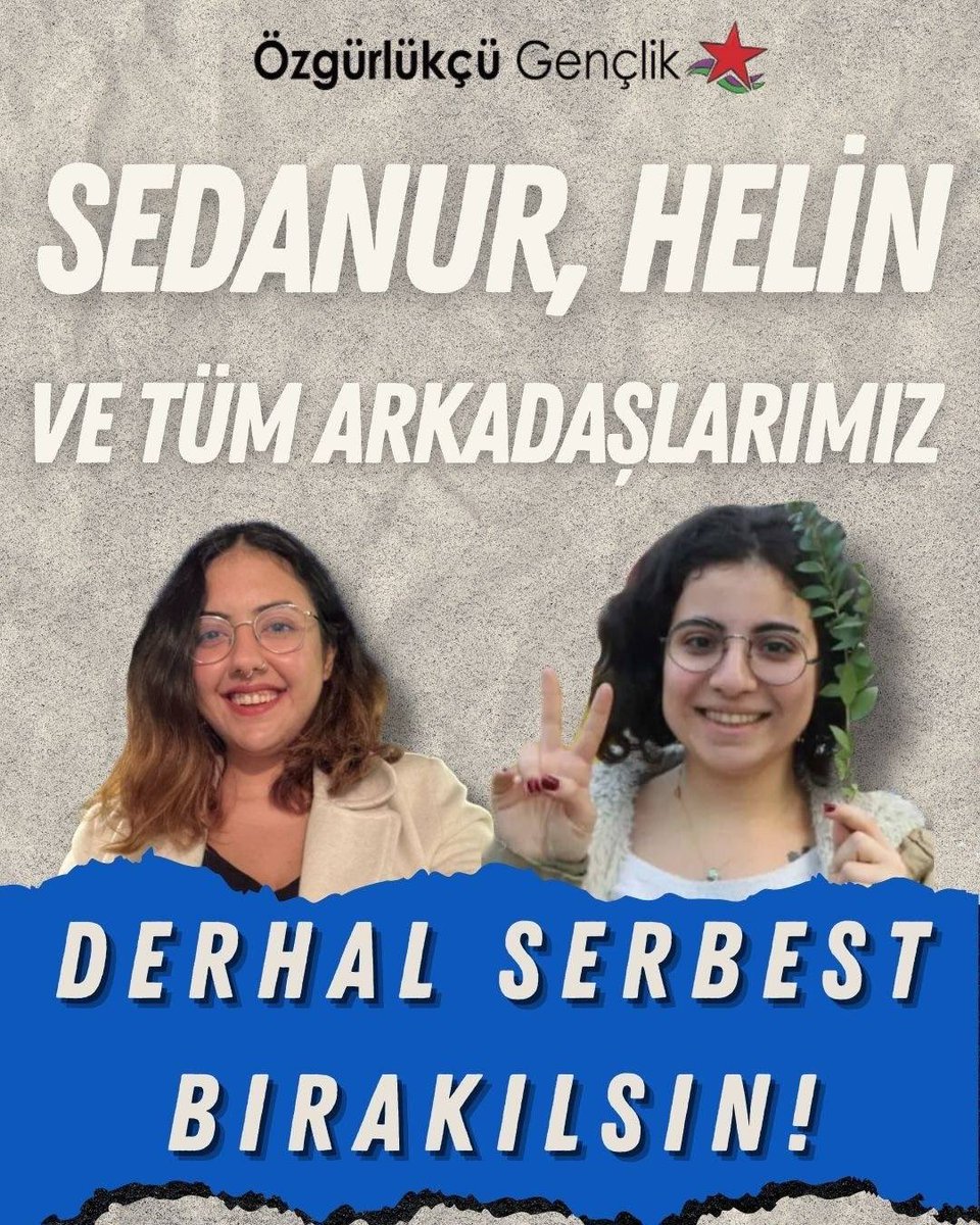 İzmir’de gözaltına alınan yoldaşlarımız Sedanur ve Helin derhal serbest bırakılsın!

Gençlik mücadelesi kriminalize edilemez! Yükselen gençlik mücadelesini kırmaya yönelik bu hamleleri biliyor, tanıyoruz. Arkadaşlarımızı alacak, birlikte mücadeleyi büyütmeye devam edeceğiz!