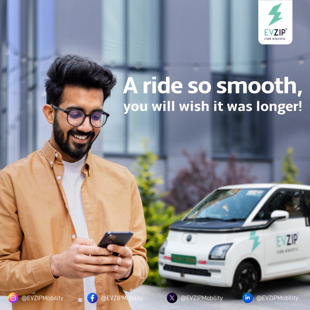 When the ride’s so smooth, you’ll wish it lasted a little longer. 
Sit back, relax, and let #EVZIP turn your commute into a moment of calm. 
#ComfortCommute #SmartTravel