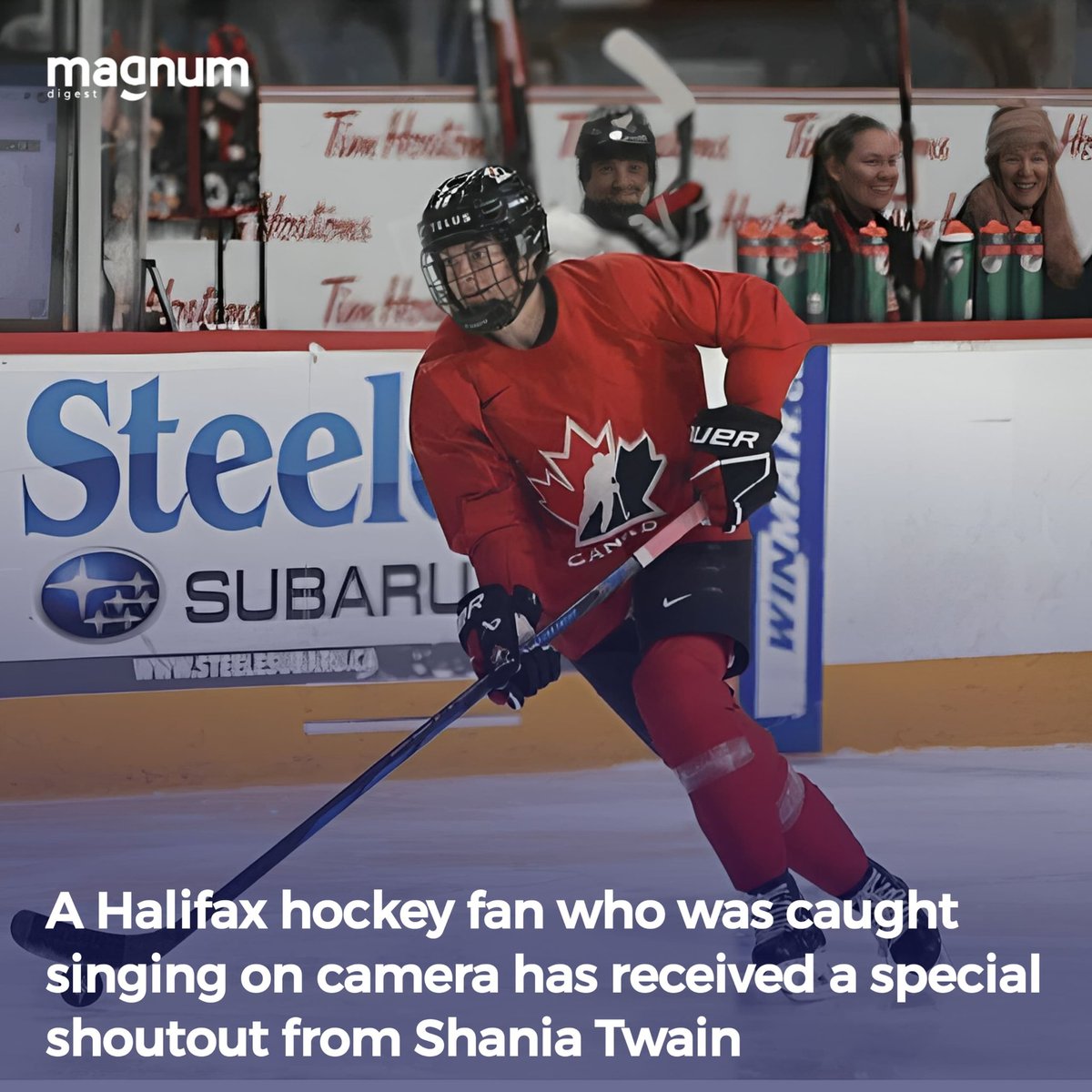 magnumdigestca's tweet image. A Halifax hockey fan’s singalong at a game just got the ultimate shoutout—from none other than Shania Twain!
From arena vibes to viral fame, this moment is pure Canadian magic! 🇨🇦 Watch the clip here: 
magnumdigest.com/a-halifax-hock…

#HockeyNight #ShaniaTwain #MagnumDigest