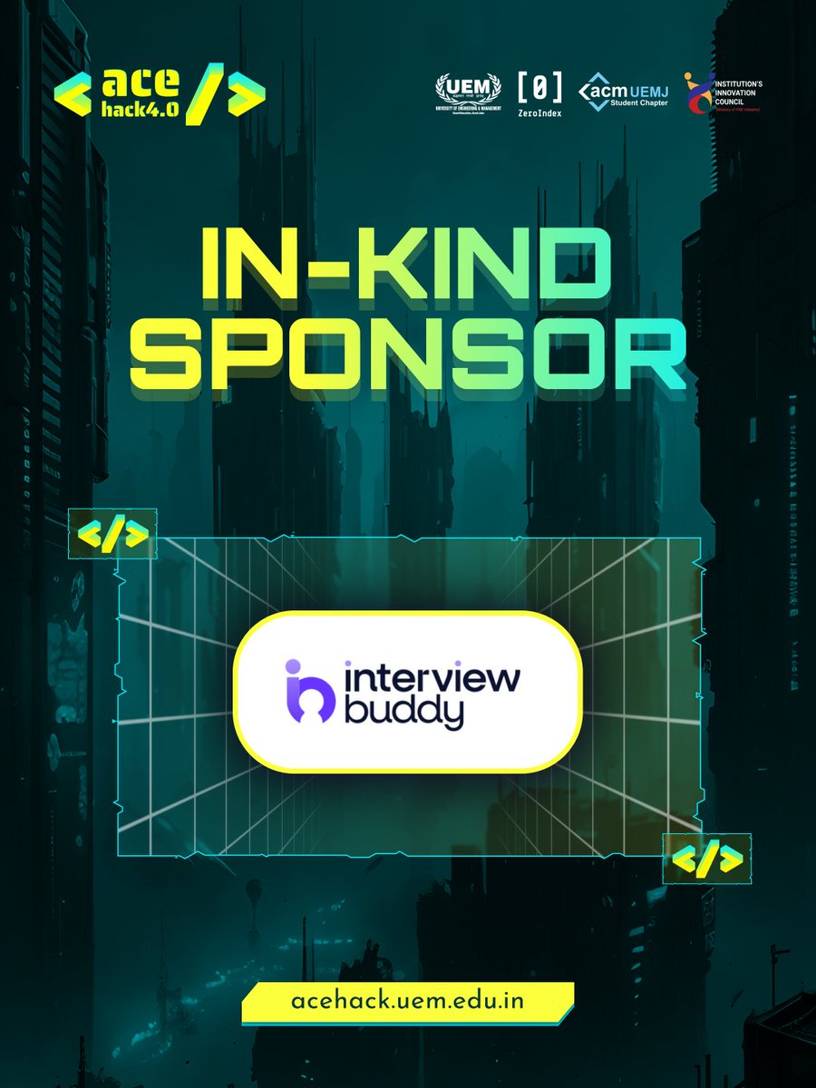 AceHack 4.0 (@acehack_uemj) on Twitter photo 🚀 AceHack 4.0 Welcomes <a href="/IntrvwBuddy/">InterviewBuddy</a> as an In-Kind Sponsor! 🎉
We’re thrilled to have InterviewBuddy onboard as an in-kind sponsor at AceHack 4.0! Get ready to ace your interviews with cutting-edge GenAI-powered mock interviews and expert feedback. 🚀 AceHack 4.0 Welcomes <a href="/IntrvwBuddy/">InterviewBuddy</a> as an In-Kind Sponsor! 🎉
We’re thrilled to have InterviewBuddy onboard as an in-kind sponsor at AceHack 4.0! Get ready to ace your interviews with cutting-edge GenAI-powered mock interviews and expert feedback.