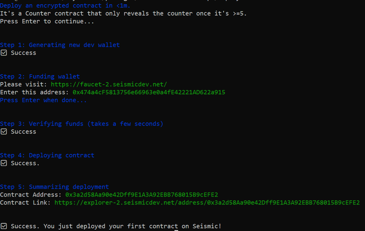 AedelBertan's tweet photo. Deployed a contract 🏗️, verified privacy 🔒—flawless performance! Is blockchain ready for the future? I know I am!
Contract deployed, transactions reveal data only when required. This is the future of blockchain security! 💡 https://t.co/sWrx8sB77d