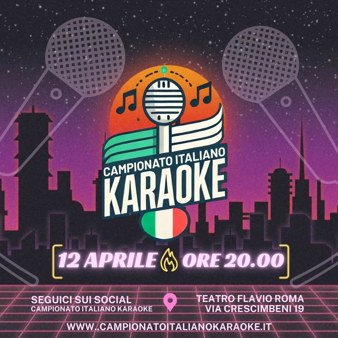 Campionato Italiano KARAOKE
sabato 12 APRILE – ore 20:00
Un’esplosione di musica, talento e divertimento!
info: campionatoitalianokaraoke.it
segreteria@campionatoitalianokaraoke.it
Costo dell’iscrizione: € 25,00
#karaoke #karaokechallenge #karaokeparty #KaraokeShow #KaraokeNights