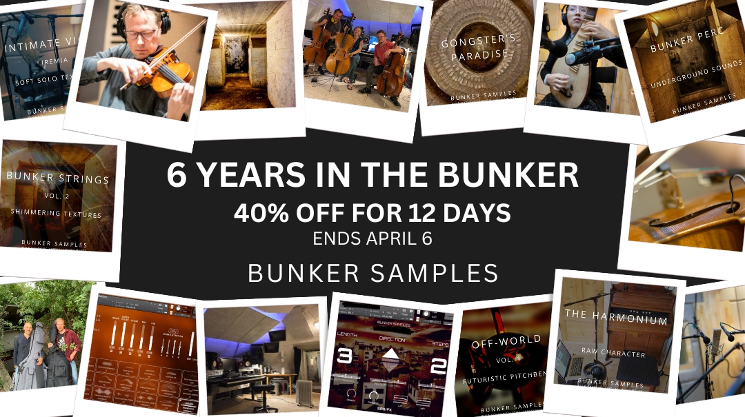 40% off all instruments for 12 days! bunkersamples.com