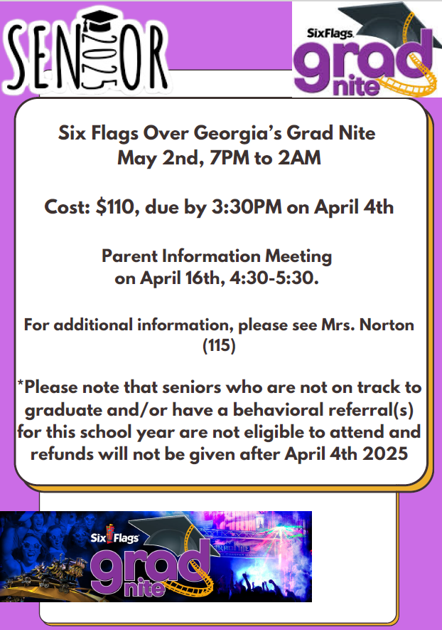 Hampton High School (@hhs_hcs) on Twitter photo Seniors, the Six Flags payment deadline is next Friday, April 4. For questions, please contact Ms. Norton: caitlyn.norton@henry.k12.ga.us. Seniors, the Six Flags payment deadline is next Friday, April 4. For questions, please contact Ms. Norton: caitlyn.norton@henry.k12.ga.us.