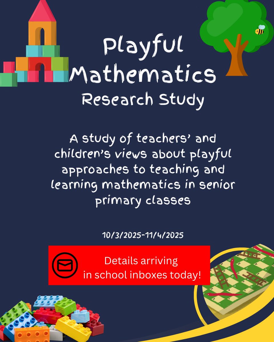 A huge thank you to all of the children and teachers who have shared their views about playful approaches to mathematics so far. There is still time to participate. Information and survey links have been sent to all schools with senior primary classes.