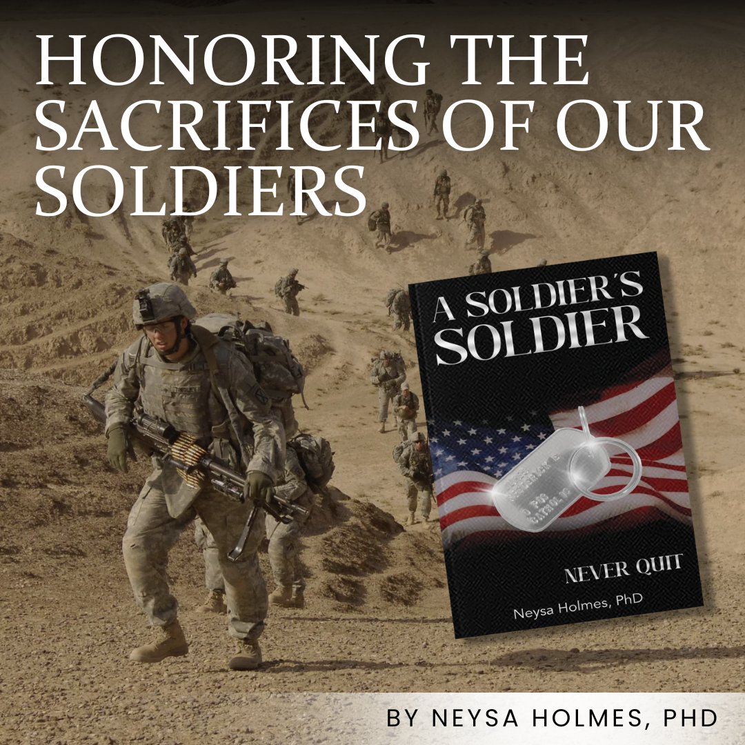 Neysa_Holmes's tweet photo. This heartfelt book honors the men and women who’ve given so much for their country. It’s a story of love, healing, and hope for every soldier and caregiver.

Get Your Copy Today: https://t.co/Q0aqm9UqCE
#ASoldiersSoilder #NeysaHolmes https://t.co/McYDhhsp4Z