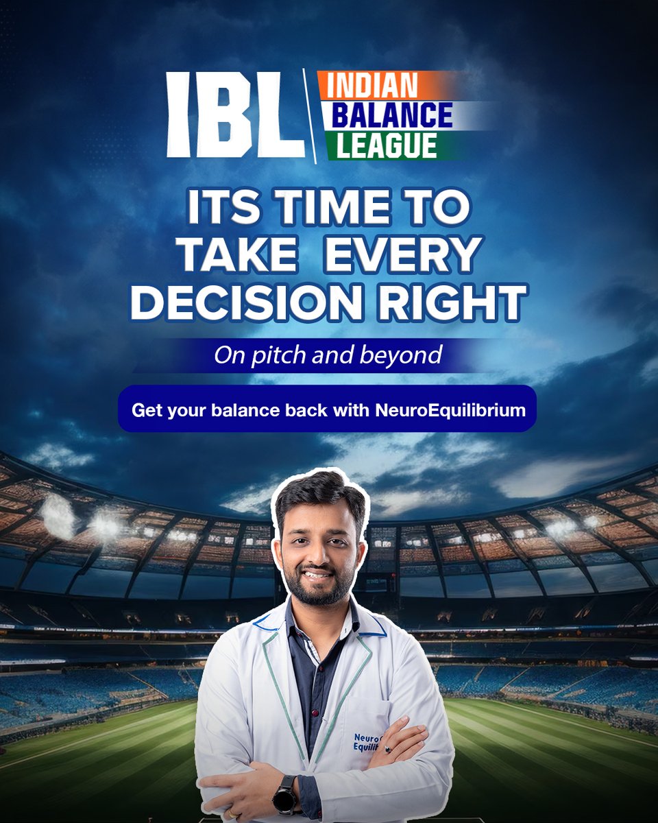 A crucial game and vertigo can disrupt your focus. Get expert help to regain clarity and win!
.
Book your appointment today at http://neuroequilibrium.inor call 9266149888
#NeuroEquilibrium #Vertigo #StayTuned #Cricket #ComingSoon #RRvsKKR #IndianBalanceLeague #RajasthanVsKolkata