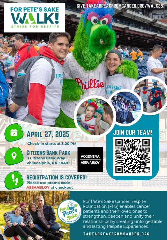 dss_tri's tweet image. Join Us for “For Pete’s Sake, Walk!”
- Date: April 27, 2025
- Venue: Citizens Bank Park, Philadelphia
- Time: Tailgate from 11:00 AM – 2:45 PM; Walk events follow at 3PM
- Feel free to bring your families!
RSVP by using the attached QR Code, as we will take care of registration.
