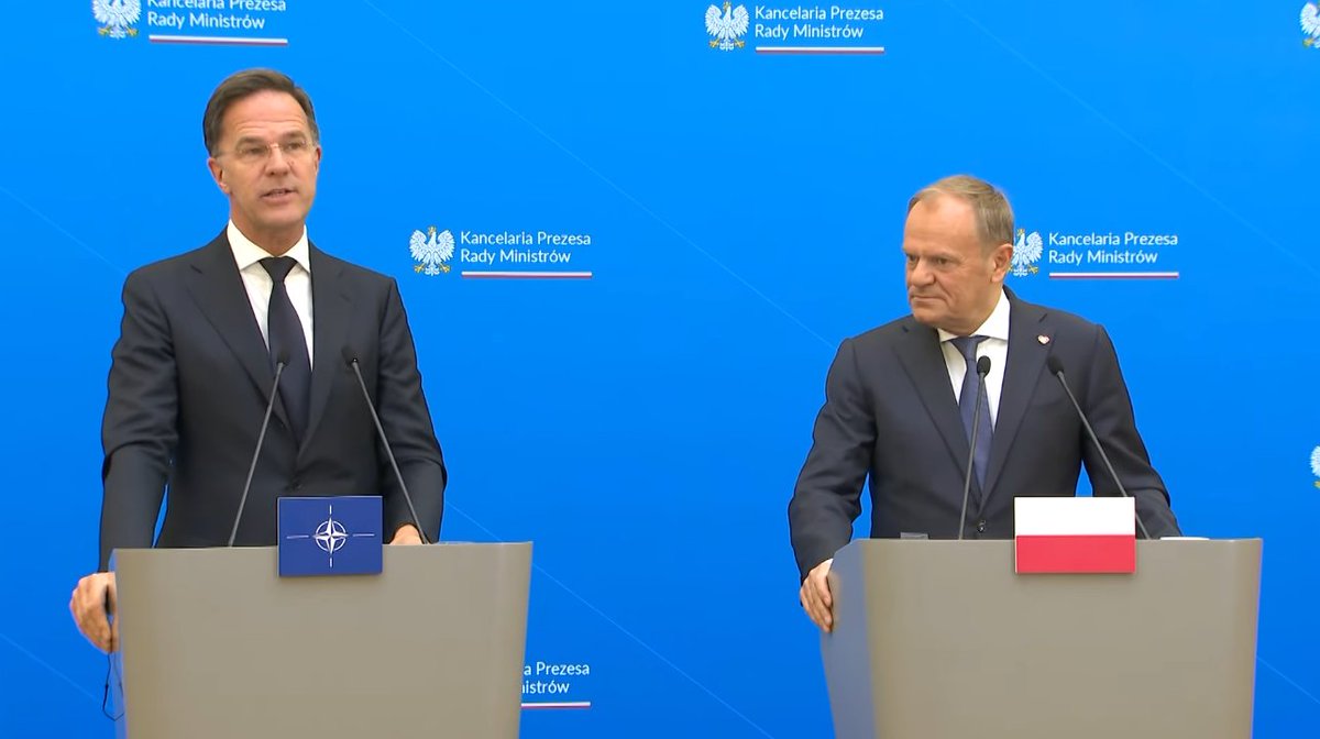 ❗️ NATO chief Rutte warns Putin of a devastating response if Russia attacks the alliance.

Speaking in Warsaw alongside Polish PM Donald Tusk, he declared: "If anyone thinks they can get away with attacking Poland or any NATO ally, they will face the full might of our powerful