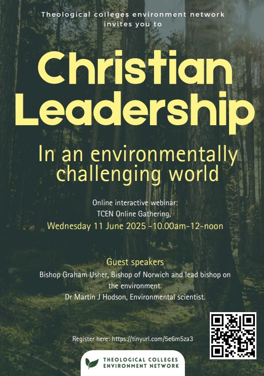 MartinHodson1's tweet image. I am pleased to be speaking at the Theological Colleges Environment Network (TCEN) meeting in June, along with Bishop Graham Usher. It is an interactive webinar for students, staff (teaching & non-teaching) & trustees of theological colleges. Booking: tinyurl.com/5e6m5za3