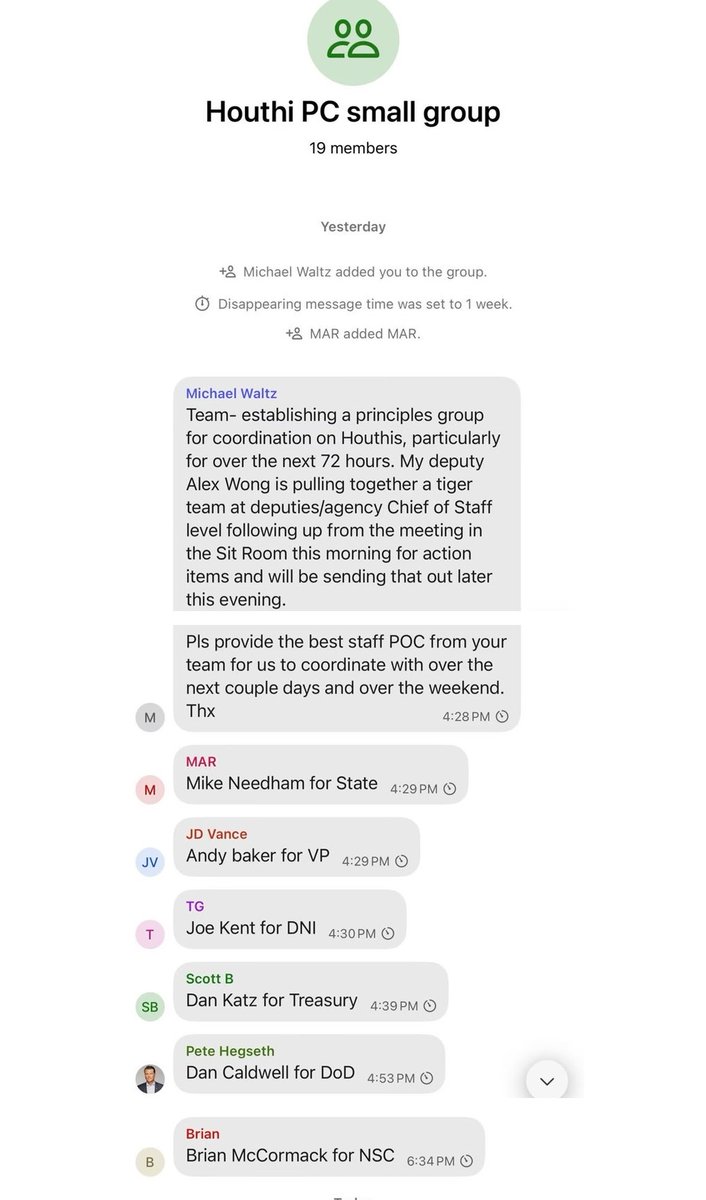 inteltower's tweet image. BREAKING: Jeffrey Goldberg from The Atlantic has just published the complete Signal chat transcript.
 🧵

1/3