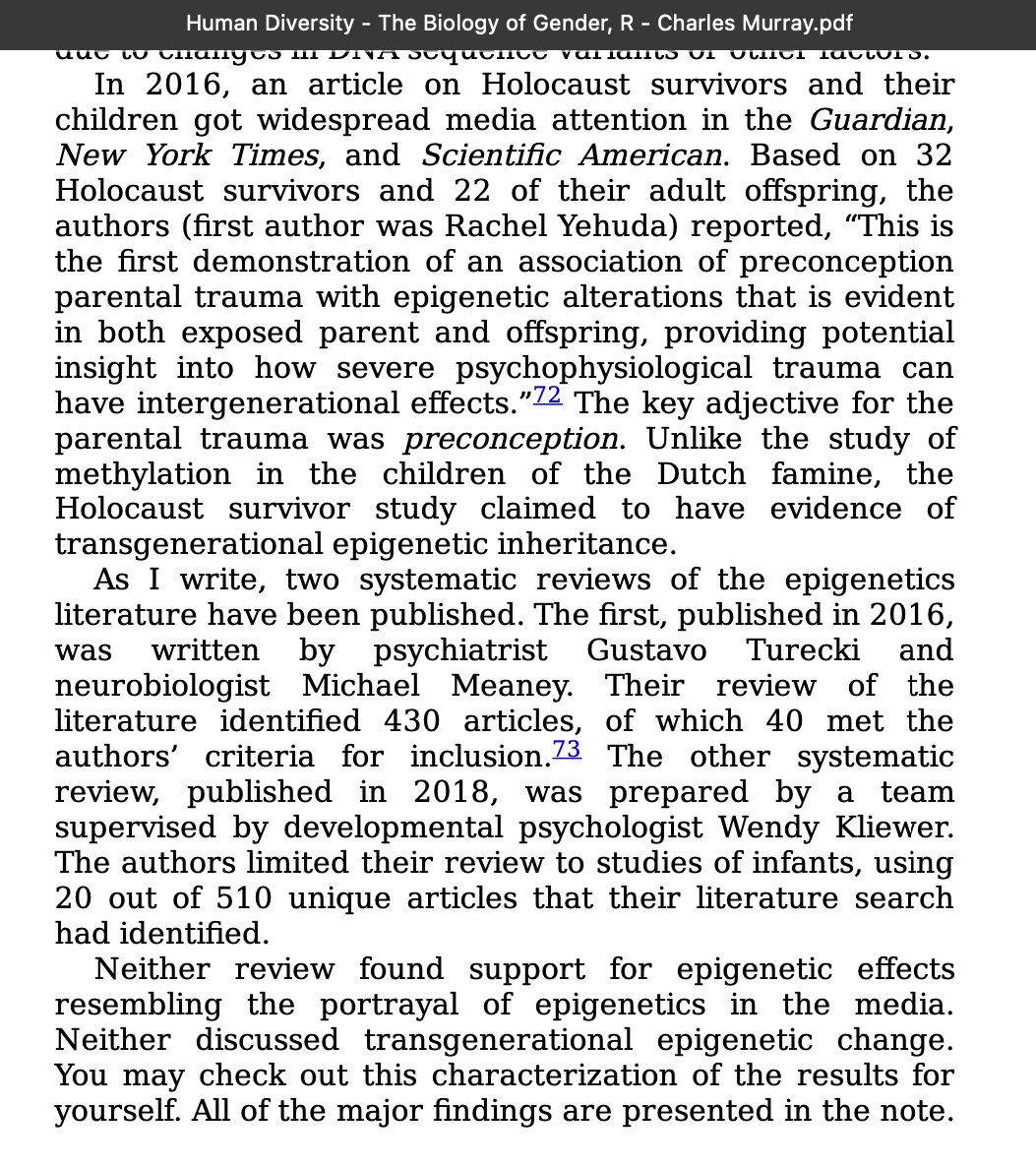 TRCTruth's tweet photo. Residential School Liars use "cultural appropriation" of Holocaust images &amp; phrases  

The "inter-generational trauma" concept is popular &amp; is being "supported" by misunderstandings about epigenetics:

that trauma can be inherited by off-spring  

This is nonsense https://t.co/TreP7wSlI1