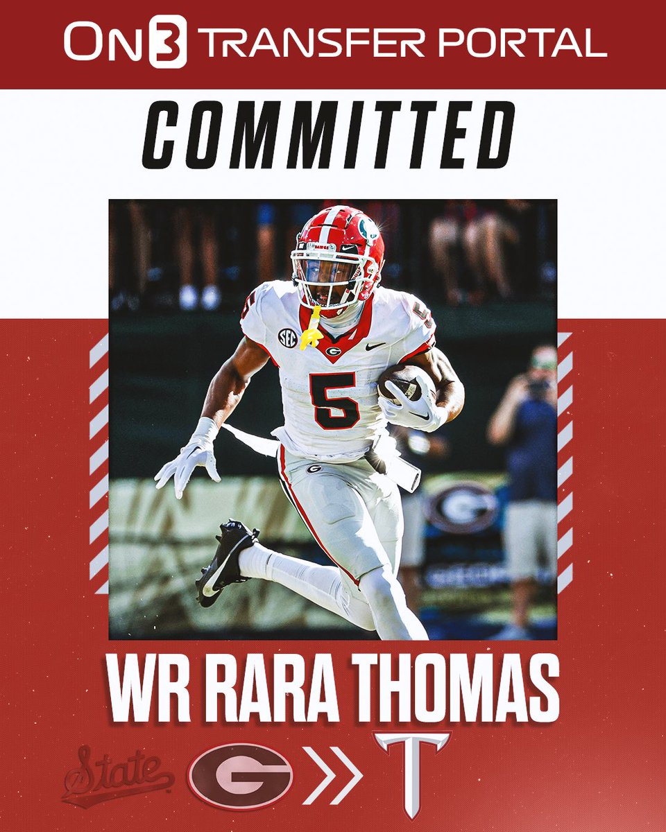 Transfer Portal (@transferportal_) on Twitter photo NEW: Georgia transfer WR Rara Thomas has signed with Troy, <a href="/PeteNakos_/">Pete Nakos</a> reports.
The former Mississippi State transfer has totaled 13 career receiving touchdowns.
on3.com/college/troy-t… NEW: Georgia transfer WR Rara Thomas has signed with Troy, <a href="/PeteNakos_/">Pete Nakos</a> reports.
The former Mississippi State transfer has totaled 13 career receiving touchdowns.
on3.com/college/troy-t…