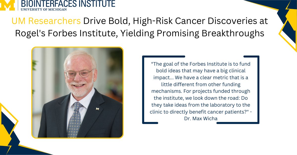 As a part of the Rogel's Forbes Institute, Dr. Max Wicha, alongside several other BI CORE Members, look to fund high-risk and high-reward cancer discoveries. Their results have brought about promising breakthroughs

Read More Here: rogelcancercenter.org/illuminate/nur…