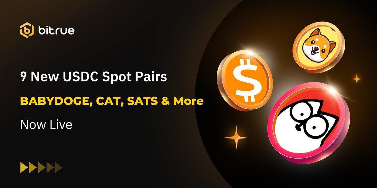 🚀 Bitrue에서 새로운 #USDC 현물 거래쌍이 출시되었습니다!

💎 신규 상장 페어:
$CAT/USDC, $SATS/USDC, #BABYDOGE/USDC,
$ACT/USDC, $ACX/USDC, $AIXBT/USDC,
$ANIME/USDC, $ARKM/USDC, $ALT/USDC

👉 지금 거래 시작하기:
bitrue.com/trade/cat_usdc…