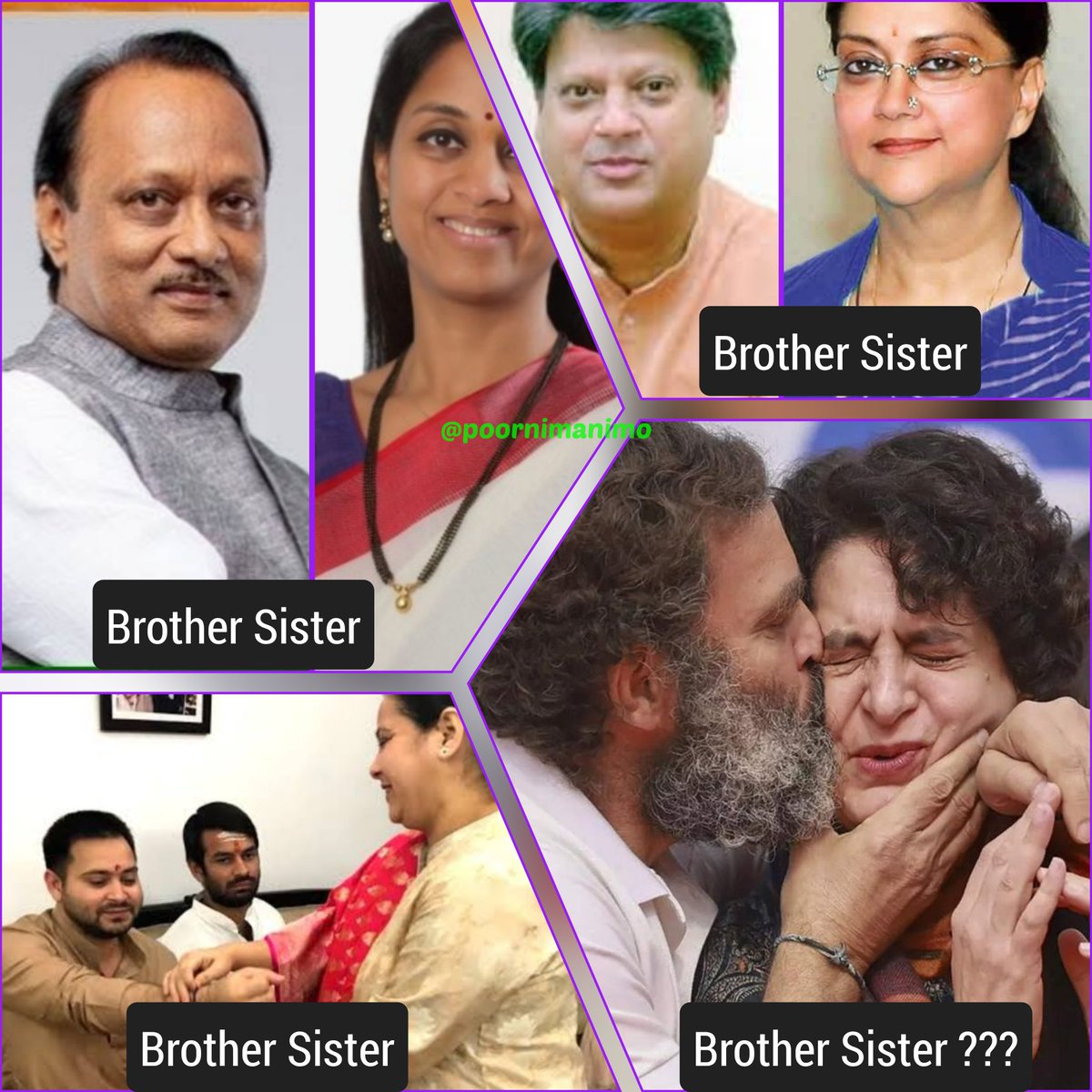 PoornimaNimo's tweet photo. Probably Rahul and Priyanka Gandhi don't get to display sibling love at home. https://t.co/Et4ZzSdxTJ