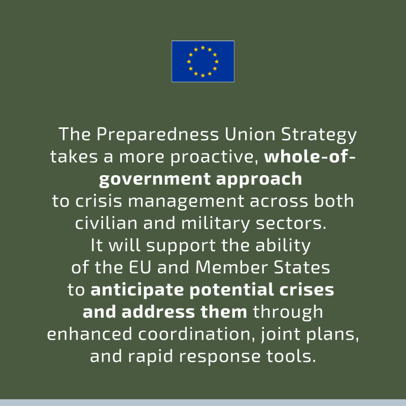 eu_eeas's tweet photo. Cyberattacks, acts of sabotage &amp; climate change – we need to be ready to tackle these new risks to our security.

Through the Preparedness Union Strategy presented today, the EU will work with Member States be better prepared and more resilient.

Read more ⤵️