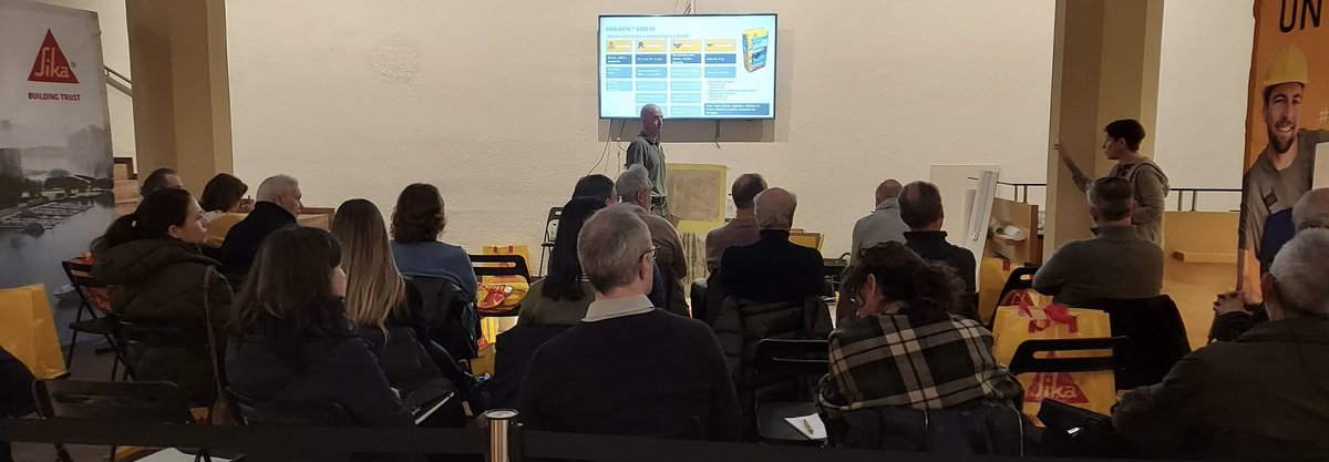 DelsoVictor's tweet photo. El Dpto. Técnico @SikaSpain ha impartido en la sede del #COAA de Zaragoza, didáctica Jornada Formativa dirigida a colegiados @COA_Aragon donde #arquitectos han podido ver aplicaciones de las últimas novedades #Sika más sostenibles y duraderas para la rehabilitación y obra nueva. https://t.co/KuOMG6Wtou