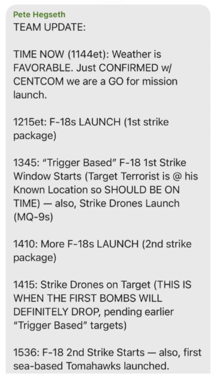 Pete Hegseth: “Nobody texted war plans.”