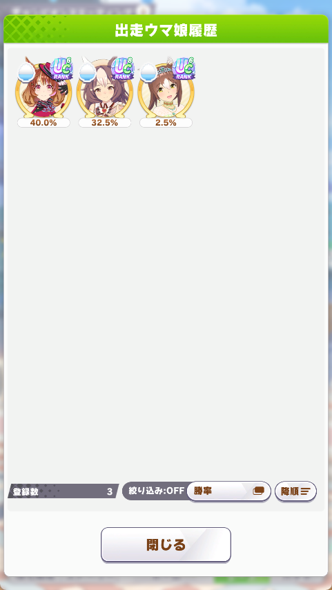 チャンミ二日目乙
16-4だったけどファインが勝てない😂
#ウマ娘