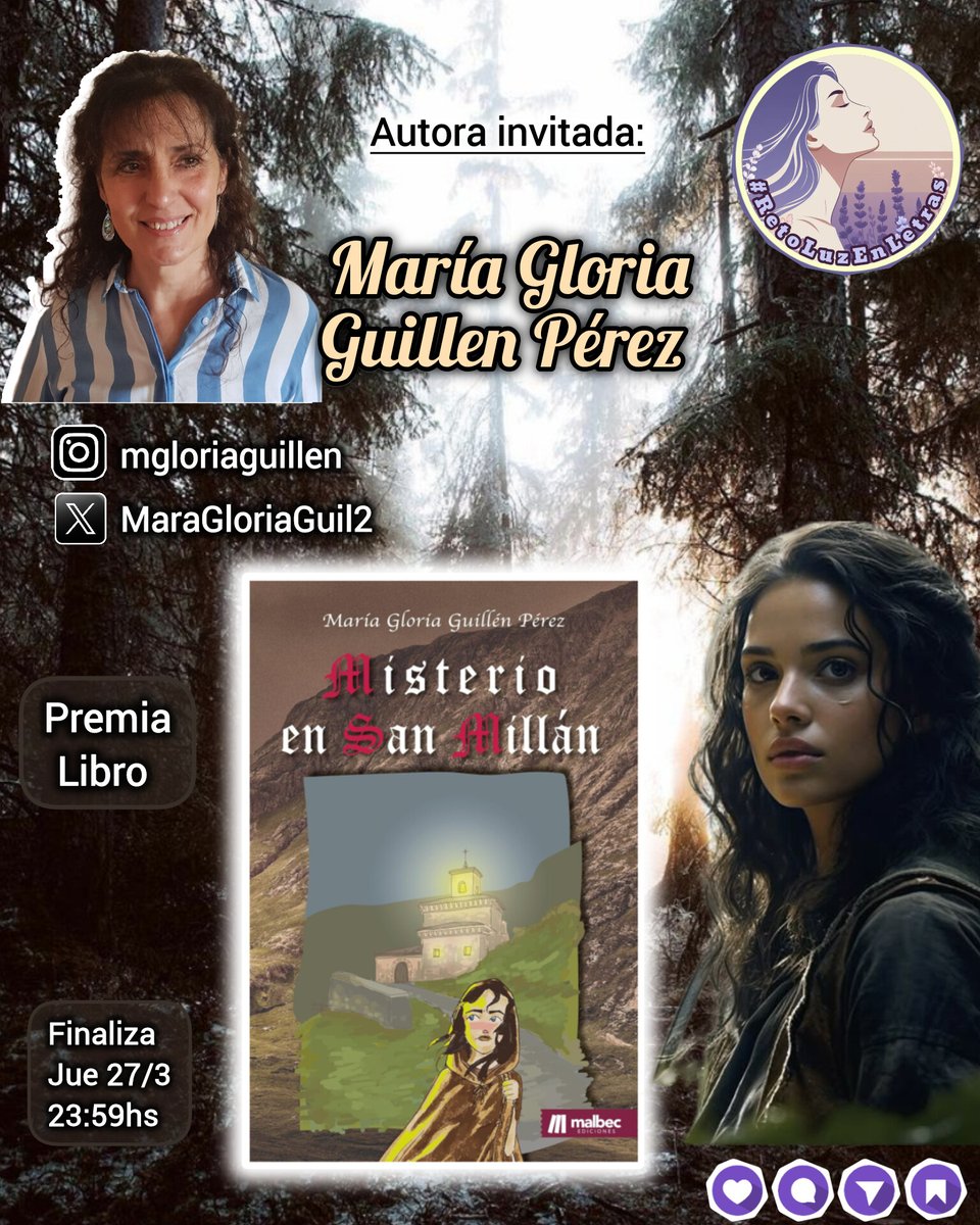 <a href="/Luztintalavanda/">📚 Luz | Creadora de Contenido</a> <a href="/MaraGloriaGuil2/">María Gloria Guillén Pérez</a> #RetoLuzEnLetras
Misterio en San Millan,
en aquel monasterio,
allí almas en pena dormirán
en su cautiverio.
Ya pocos allá irán,
asesinatos y adulterio,
apariciones del cementerio.