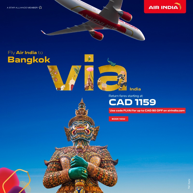 airindia's tweet photo. Fly Air India and enjoy seamless global connectivity via India. Book your flights now.