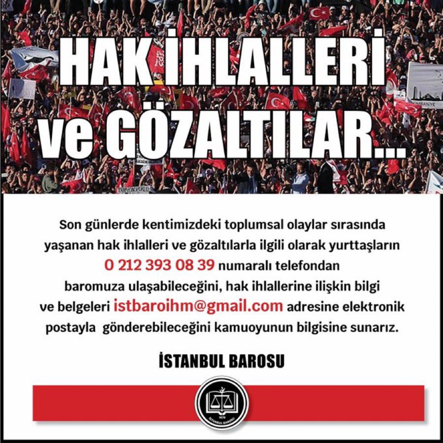 MTanal's tweet photo. HUKUKUN ÜSTÜNLÜĞÜNE DAVET EDİYORUZ!

Saraçhane’de anayasal haklarını kullanarak barışçıl gösteri yapan çok sayıda genç, özellikle de üniversite öğrencileri gözaltına alınmış ve İstanbul Çağlayan Adliyesi’ne sevk edilmiş/edilecek.
Ben de bizzat Çağlayan Adliyesi’nde, gözaltına alınan yurttaşlarımızın ve öğrencilerimizin yanında olacağım.

Bir kez daha altını çiziyoruz:
Toplantı ve gösteri yürüyüşü hakkı, Anayasamızın 34. maddesiyle güvence altına alınmış temel bir haktır. Ceza hukukunun temel amacı özgürlüğün korunmasıdır. Tutuklama, ancak ve ancak en son çare olarak başvurulması gereken istisnai bir tedbirdir.

Öğrenciler, sabit ikametgâhları olan, eğitim hayatı içerisinde bulunan bireylerdir. Kaçma şüphesi bulunmayan, delilleri karartma ihtimali olmayan bu gençlerin tutuklanmaları hukuken hiçbir şekilde izah edilemez.

Ceza Muhakemesi Kanunu ve Türk Ceza Kanunu açıktır: Toplantı ve gösteri yürüyüşlerine katılmak tek başına tutuklama sebebi olamaz!

Buradan açık bir çağrıda bulunuyorum:
Tüm Cumhuriyet savcılarını ve Sulh Ceza Hâkimlerini siyasi tavır almaktan uzaklaşıp hukuk devleti ilkesi doğrultusunda hareket etmeye davet ediyorum.
Hiçbir yargı mensubu, anayasal haklarını kullanan gençleri susturmak için araç olamaz, olmamalıdır!

İstanbul Barosu’nun da duyurduğu üzere, hak ihlali ve gözaltı bildirimleri için:
Tel: 0 212 393 08 39
E-posta: istbaroihm@gmail.com

Hukuku hatırlatıyor, adaleti talep ediyoruz.
Gençleri serbest bırakın, özgürlükleri rehin almayın!