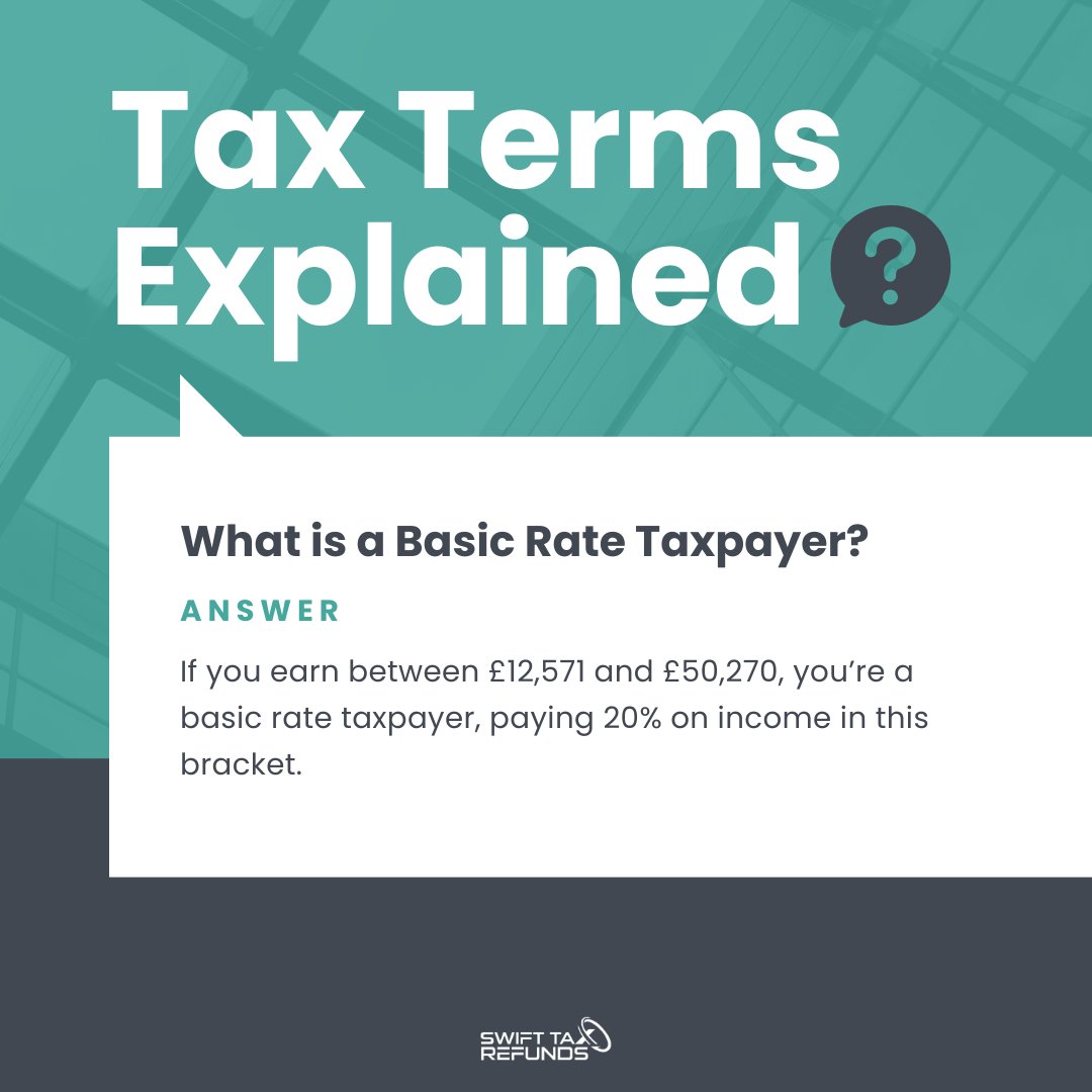 🔎 If you earn between £12,571 and £50,270, you’re a basic rate taxpayer. Are you paying the right amount?

Find out more about basic rate tax and other tax brackets here👇hubs.ly/Q031Vfqj0